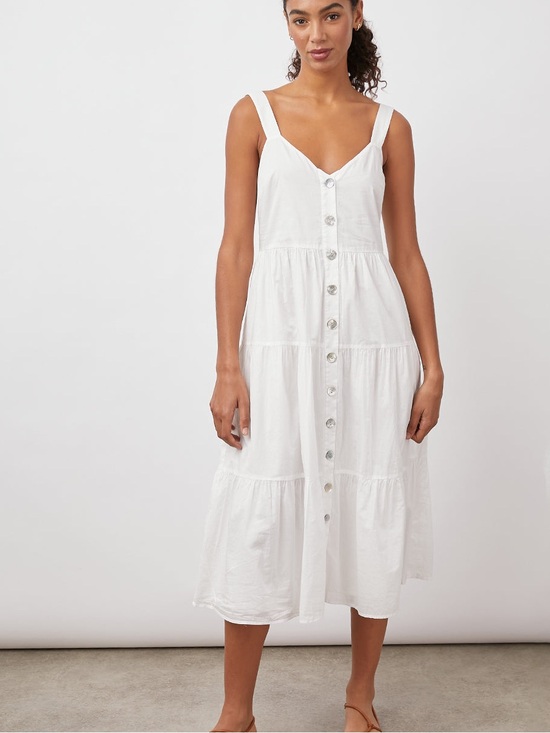 Rails Dresses & Skirts - RAILS | Tiered Button Down Violet Dress in White | M